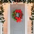 thumbnail image 1 of Garland*1 Christmas Fall Wreaths for Front Door Indoor Outdoor Thanksgiving Wreath Christmas Wreaths with Bow Ribbon Farmhouse Porch Wreath for Window Xmas Tree Decor, 1 of 3