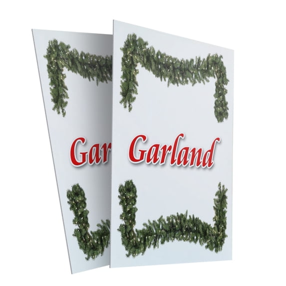 Garland (2-PACK) 24" x 36" Plastic Signs | Sign Insert 4mm Corrugated Plastic Signs Storefront Window Poster