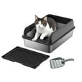 thumbnail image 1 of Garland 6" Deep Large Metal Cat Litter Box, Cat Box, Kitty Litter Box Non-Stick Stainless Steel Litter Box with Sifter Scoop & Double Layer Mat, Effortless Cleaning & Maintenance, 1 of 6
