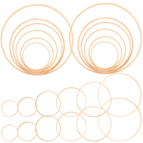Garland Bamboo Circle Wedding Basket Dream Catcher Wooden Macrame Rings Hoops Base Embroidery Frame 24 Pcs