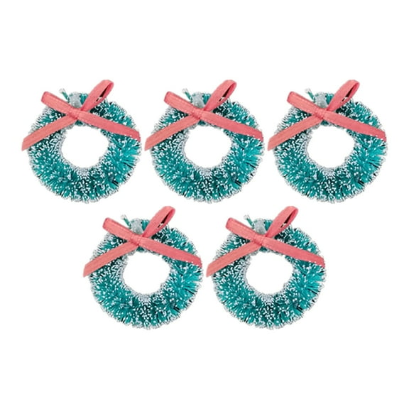 Garland Christmas Decorations 5-In-1 Set Factory Direct Sisal Silk Wreath Christmas Mini Wreath Teal Snowflake Decoration Cute Ornament Christmas Decoration Christmas Ornaments Set