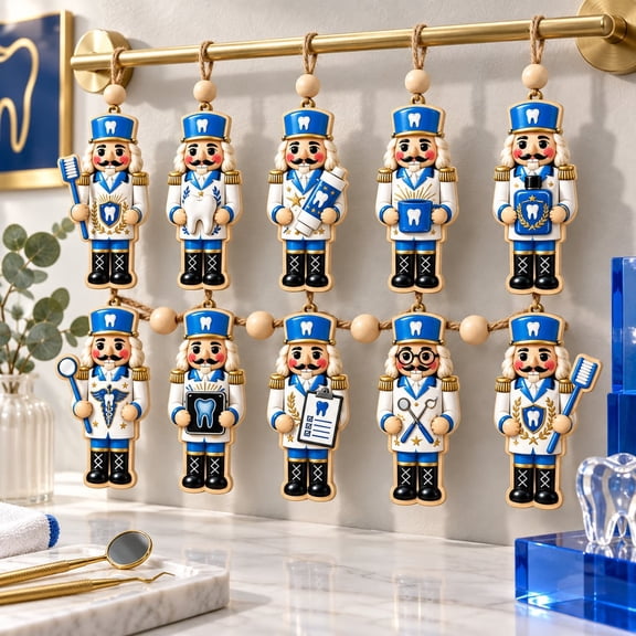 Garland Dentist Nutcracker Wooden Christmas Decor