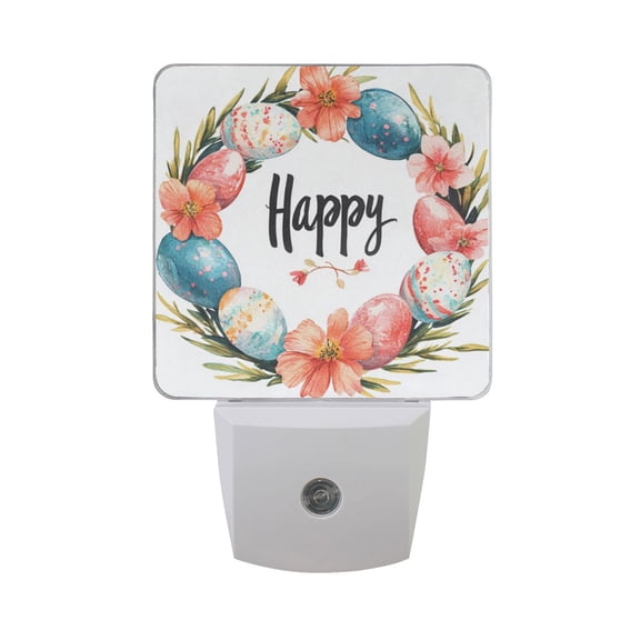 Garland Easter Eggs LED Night Light with Smart Sensor Plug Into Wall Dusk to Dawn 2 packs