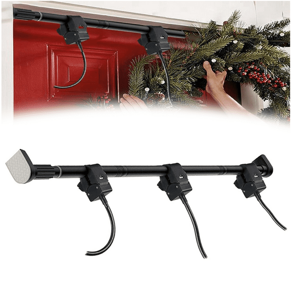 Garland Hanger for Door Frame,Garland Hanger,Adjustable,No Drill Reusable Front Door Garland Holder Hook for Christmas, Wreaths, String Lights,1,Fits 32''-39'' Doors