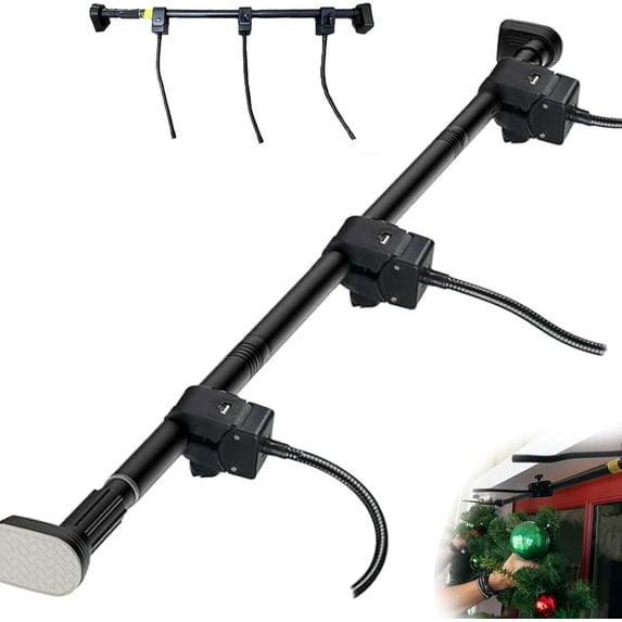 Garland Hanger for Front Door Frame, Adjustable Garland Hangers - Fits 32"- 80" Door, No Screws, Drilling, Glue-Damage, Double Doors Christmas Halloween Decoration Holder for Wreaths & Lights