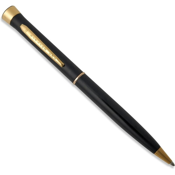 Garland Luxury Metal Twist Pen, Black with Gold Finish, Made in USA, Gift Box, Refillable