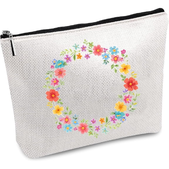 Garland Makeup Bag Canvas Cosmetic Bag Multi Purpose Pen Pencil Case Zipper Toiletry Travel Bag Case Purse Pouches Portable Survival Kit for Women Friends Teacher Graduation Gifts 10x7Inch colorful