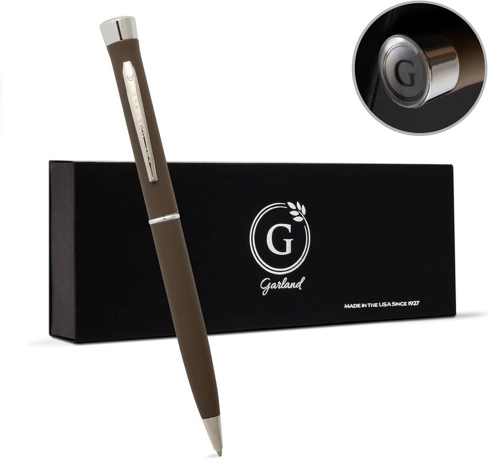 Garland Metal Twist Pen - Made in USA - Premium Cerakote Coating, Durable & Stylish Finish, Gift for Executive, Graduate, Professional, Classy Gift Box, Refillable - Flat Dark Earth with Chrome