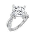 thumbnail image 1 of Garland - Moissanite Princess Cut Lab Diamond Engagement Ring With Wrap Detail Sidestones, 1 of 5