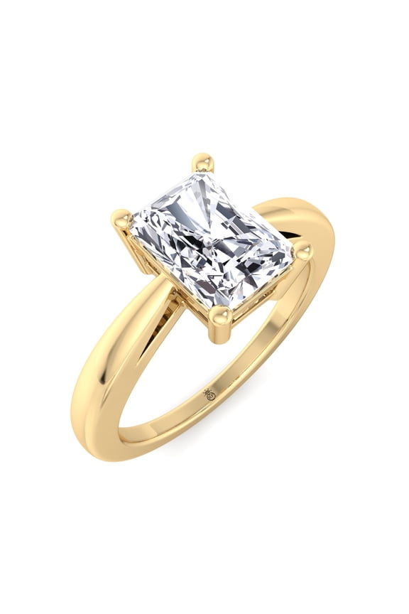 Garland - Moissanite Radiant Cut Lab Diamond Solitaire Engagement Ring