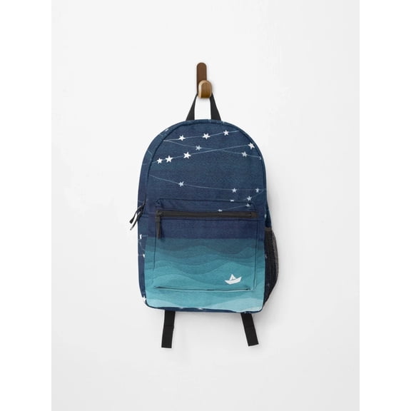 Garland Of Stars, Teal Ocean Backpack, Back To School Backpack