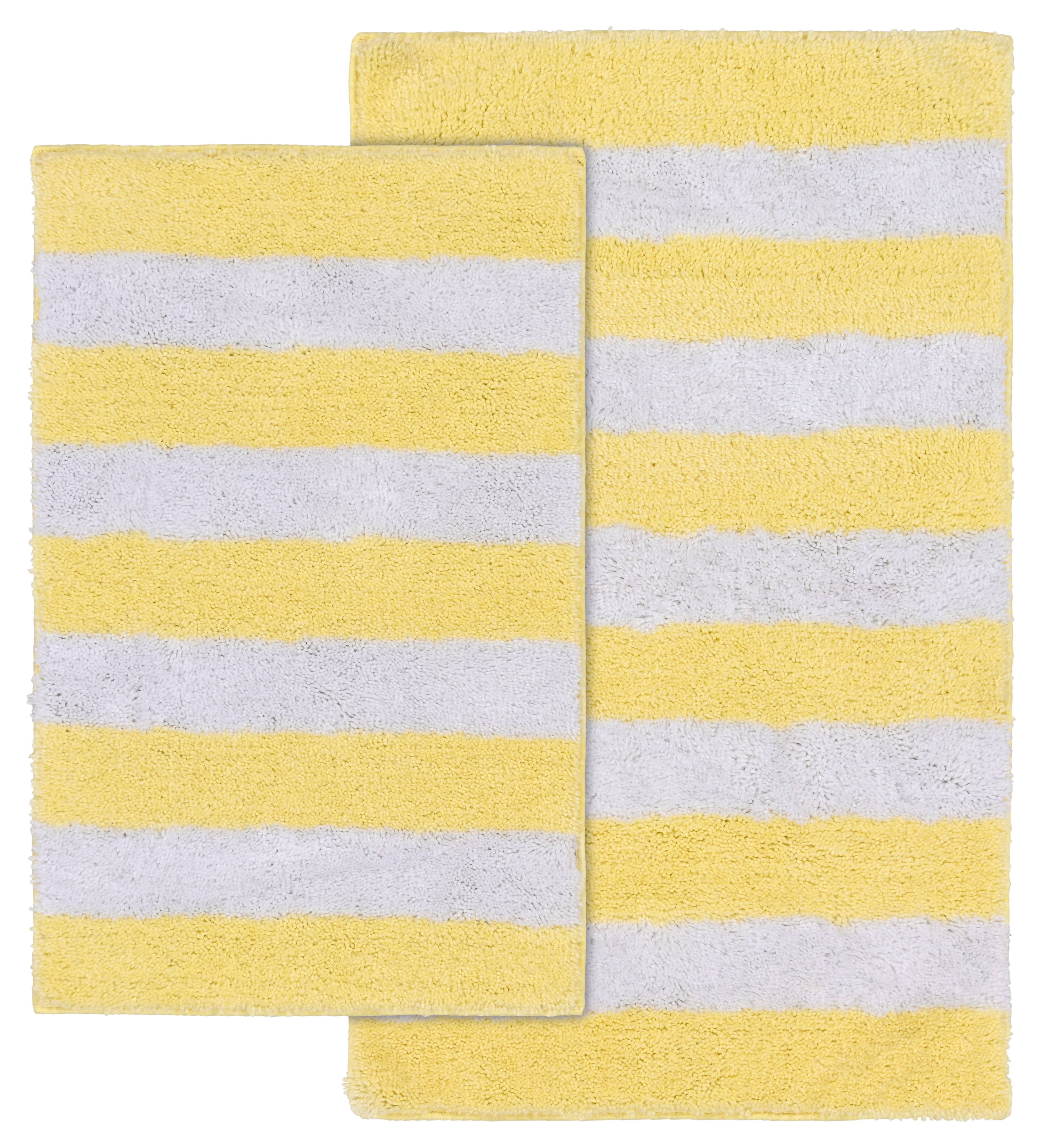 Garland Rug Beach Stripe 2 Piece Washable Bathroom Rug Set Rubber Ducky