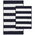 thumbnail image 1 of Garland Rug Beach Stripe Washable Bath Rug Set, 2 Piece Set (17"x24" Bath Rug, & 21"x34" Bath Rug) Navy/White, 1 of 5