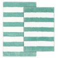 thumbnail image 1 of Garland Rug Beach Stripe Washable Bath Rug Set, 2 Piece Set (17"x24" Bath Rug, & 21"x34" Bath Rug) Sea Foam/White, 1 of 5