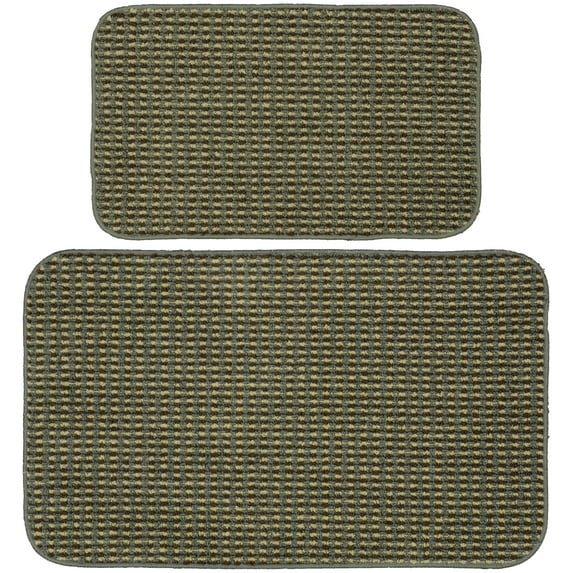 Garland Rug Berber Coloriations 2pc Kitchen Rug Set 18 in. x 30 in. & 24 in. x 40 in. Sage