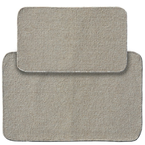 Garland Rug Berber Rib 2pc Kitchen Rug Set 18 in. x30 in. mat & 24 in. x40 in. Ivory
