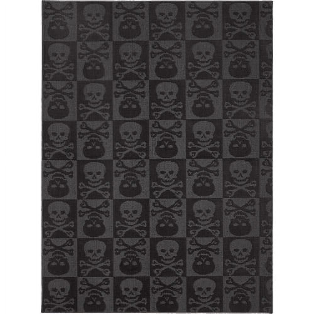 Garland Rug Skulls Black Indoor Area Rug, 5' x 7'