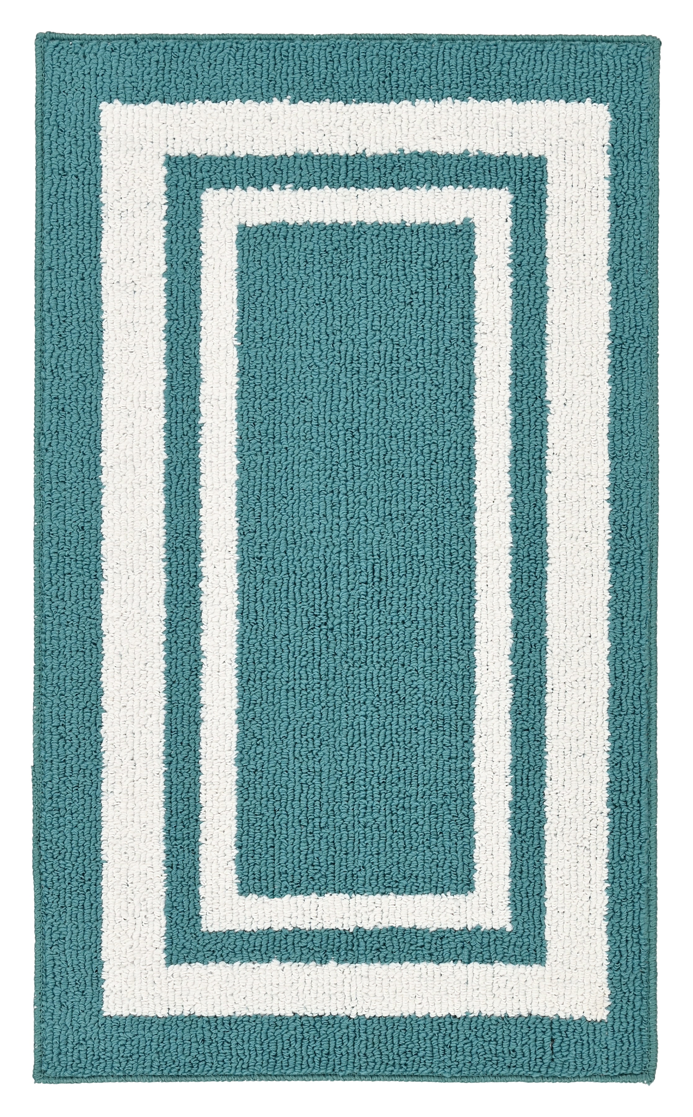 Garland Rug Borderline 24 in. x 40 in. Indoor/Outdoor Area Rug Teal