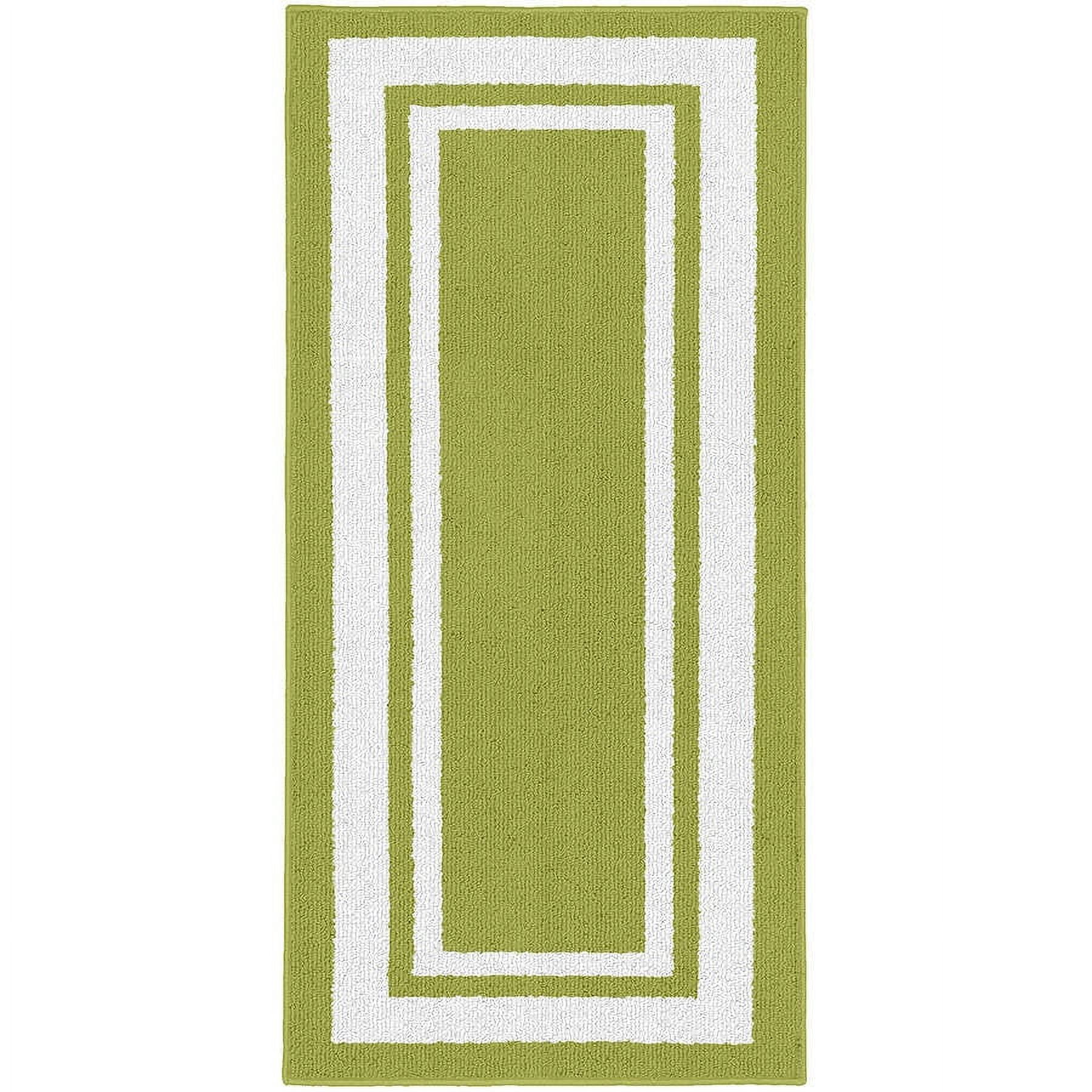 Borderline Casual Tufted 2x5 Runner in Grasshopper Green with UV Protection