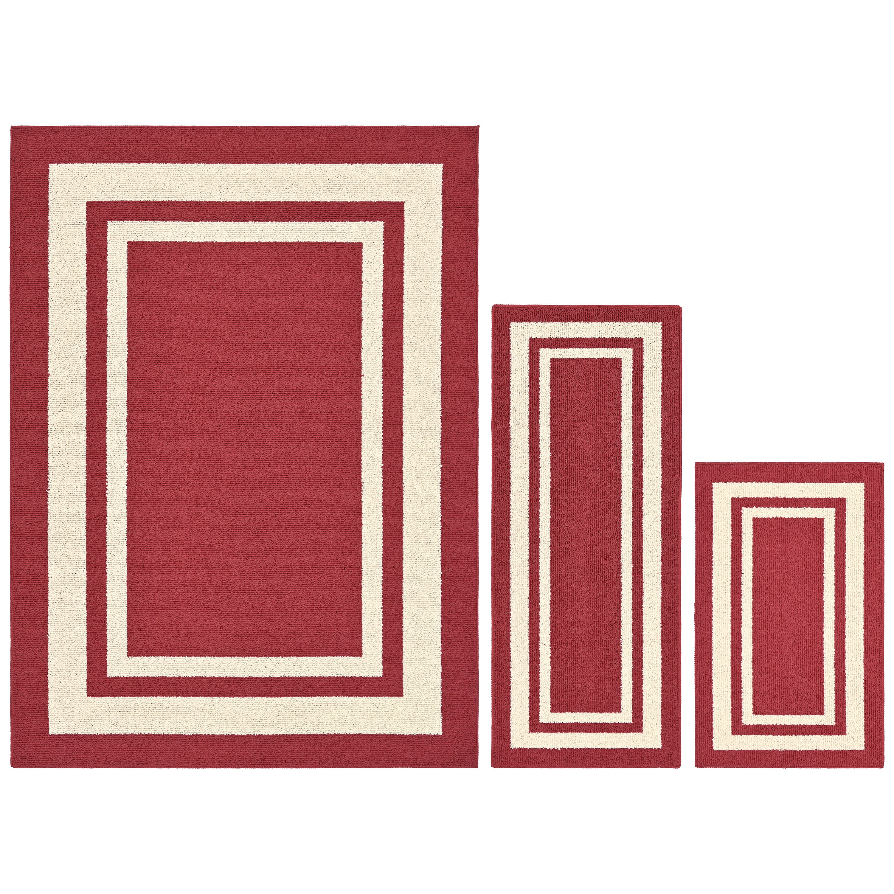 Garland Rug Borderline Polypropylene Burgundy/Tan Indoor/Outdoor Rug ...