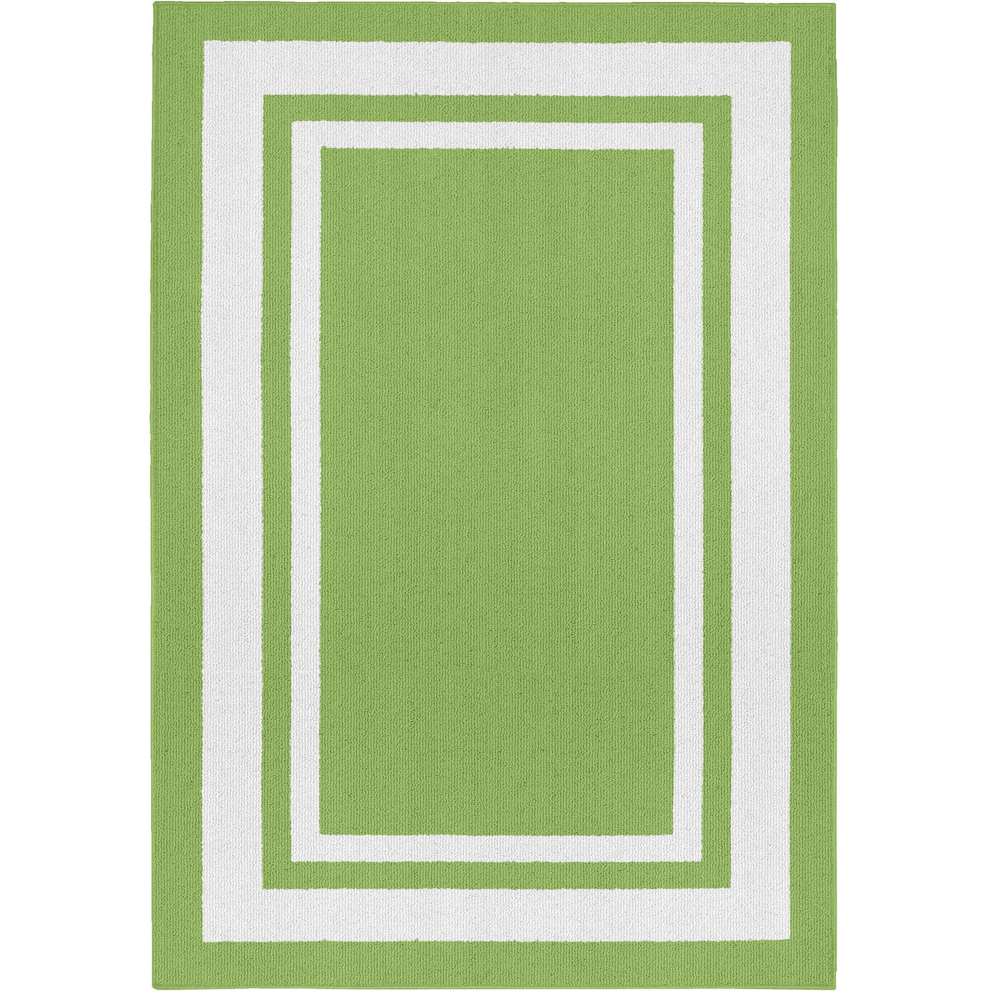 Grasshopper Green Tufted Synthetic 5' x 7' Rectangular Area Rug