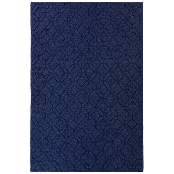 Garland Rug Brentwood Amherst Polypropylene Indigo Blue Indoor/Outdoor Area Rug, 6' x 8'