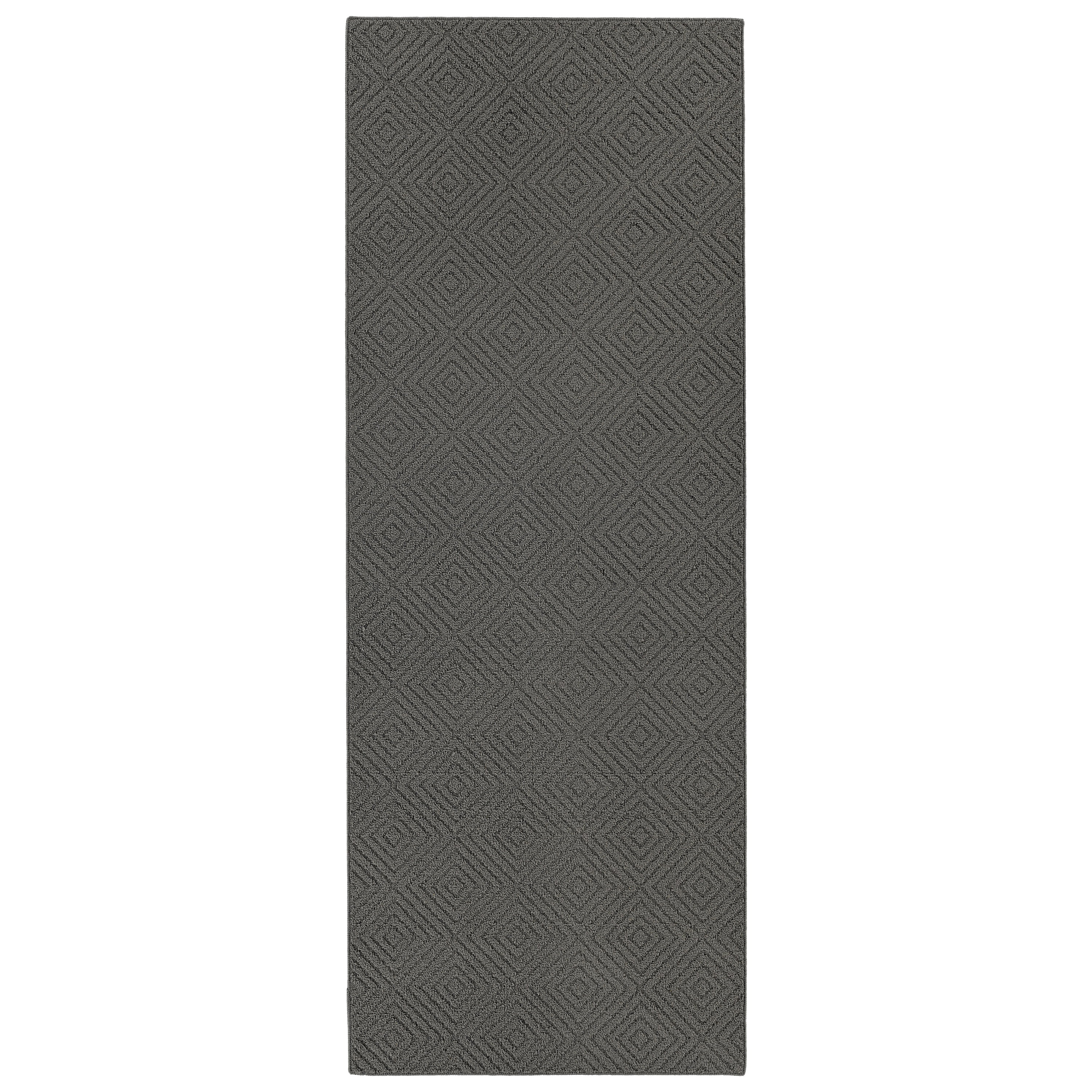 Garland Rug Brentwood Jasmine Cinder Gray Indoor Runner Rug, 3' x 8'