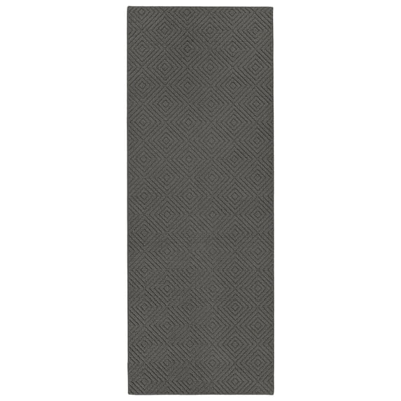 Garland Rug Brentwood Jasmine Cinder Gray Indoor Runner Rug, 3' x 8'