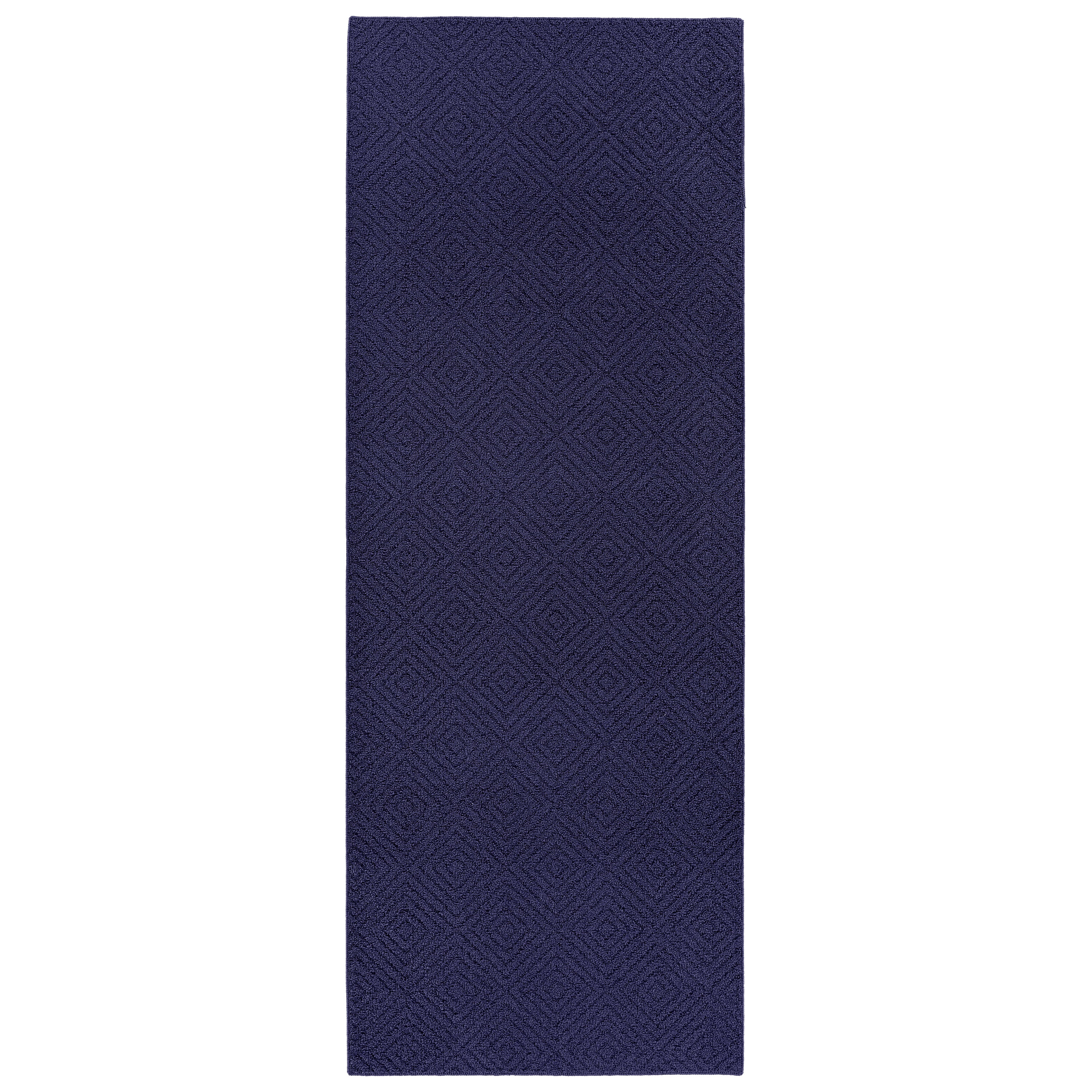 Garland Rug Brentwood Jasmine Navy Indoor Runner Rug, 3' x 8'