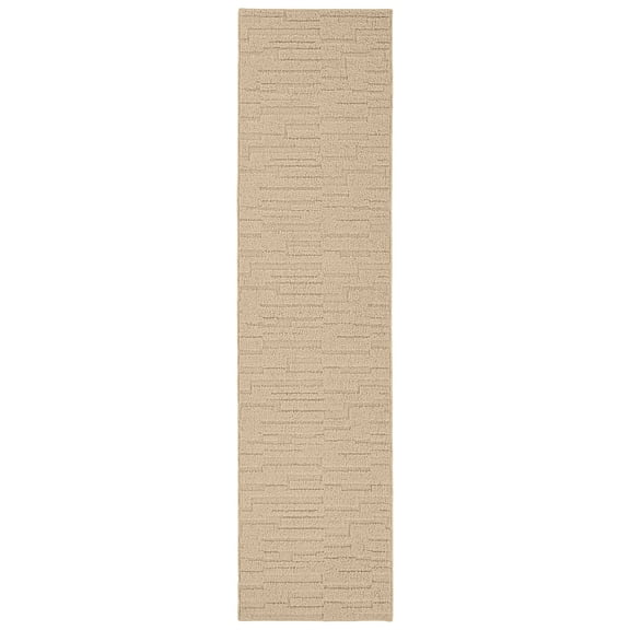 Garland Rug Brentwood Pixel Tan Indoor Runner Rug, 2' x 8'