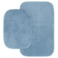 thumbnail image 1 of Garland Rug Cabernet Washable Nylon Bath Rug Set, 2 Piece Set (17"x24" Bath Rug, & 21"x34" Bath Rug) Basin Blue, 1 of 6
