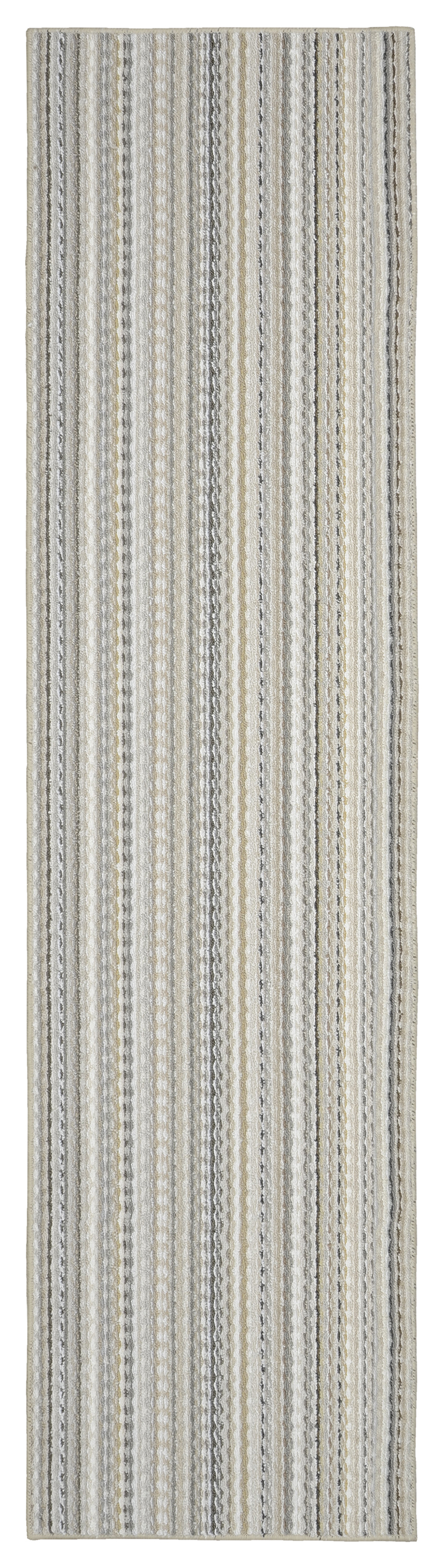 Garland Rug Carnival Stripe 3 ft. x 12 ft. Random Earth Tone Runner Rug