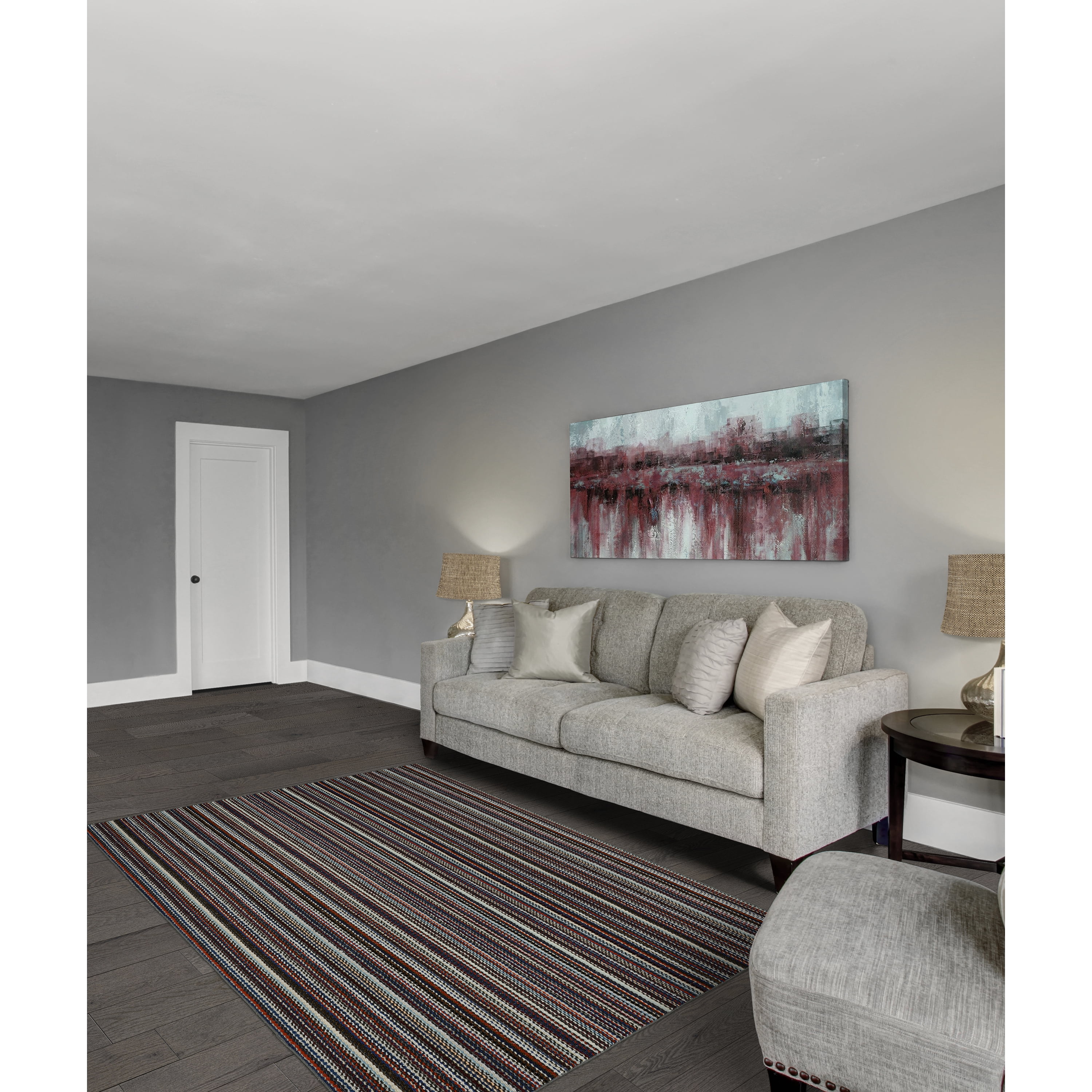 Multicolor Striped Tufted Washable 4' x 6' Area Rug