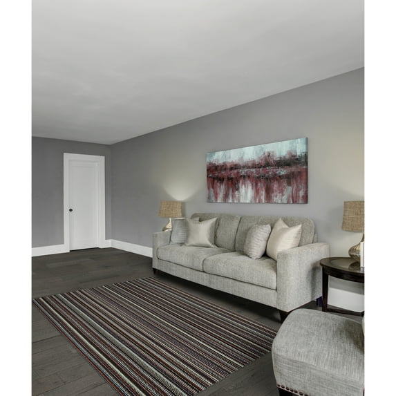 Garland Rug Carnival Stripe Assorted Multi Colors Indoor Area Rug, 3' x 5'
