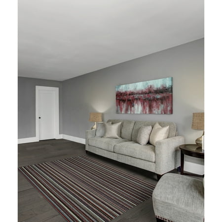 Garland Rug Carnival Stripe Assorted Multi Colors Indoor Area Rug, 5' x 7'