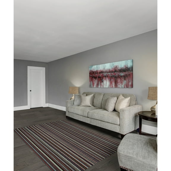 Garland Rug Carnival Stripe Assorted Multi Colors Indoor Area Rug, 5' x 7'