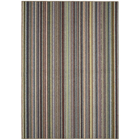 Garland Rug Carnival Stripe 7 Ft. 6 In. x 9 Ft. 6 In. Random Multi Color Area Rug