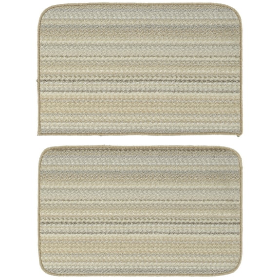 Garland Rug Carnival Stripe Assorted Earth Tones Accent Rug Set, 2 Piece Set (18"x28" Slice, 18"x28")
