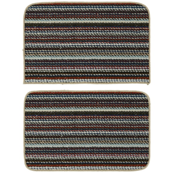Garland Rug Carnival Stripe Assorted Multi Colors Accent Rug Set, 2 Piece Set (18"x28" Slice, 18"x28")