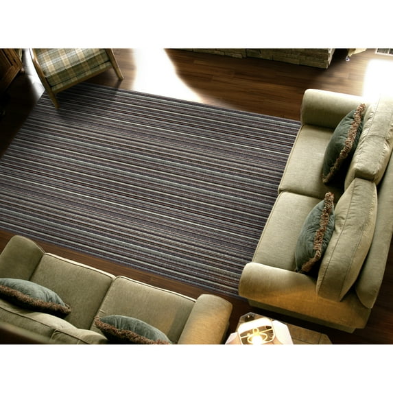 Garland Rug Carnival Stripe Assorted Multi Colors Indoor Area Rug, 7'6" x 9'3"