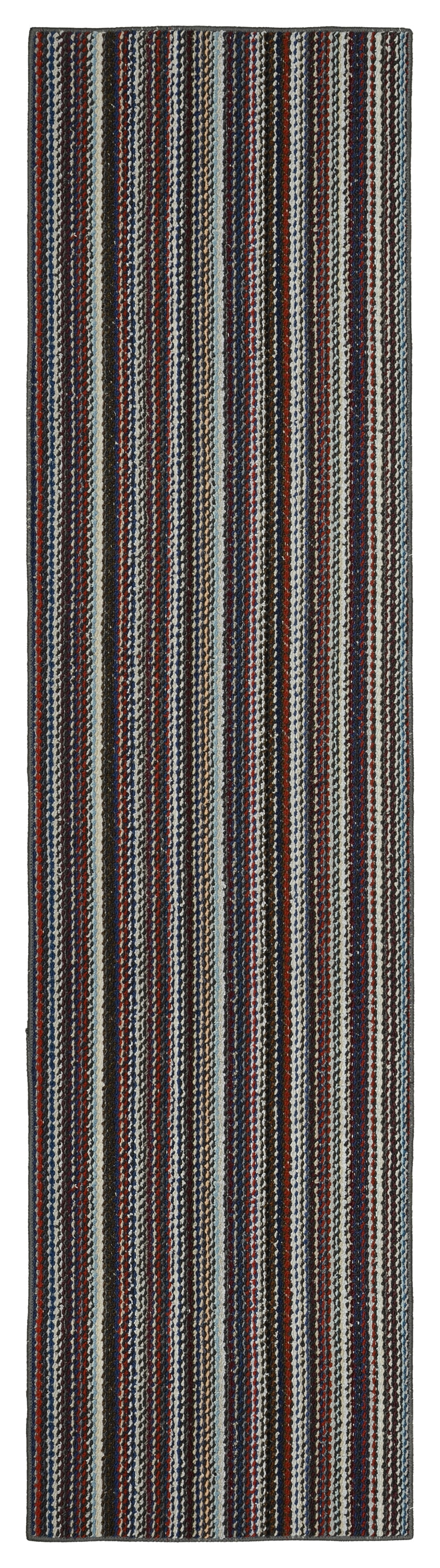 Garland Rugs Carnival Stripe Indoor Runner Rug, Assorted Multi Color, 2 ft x 8 ft
