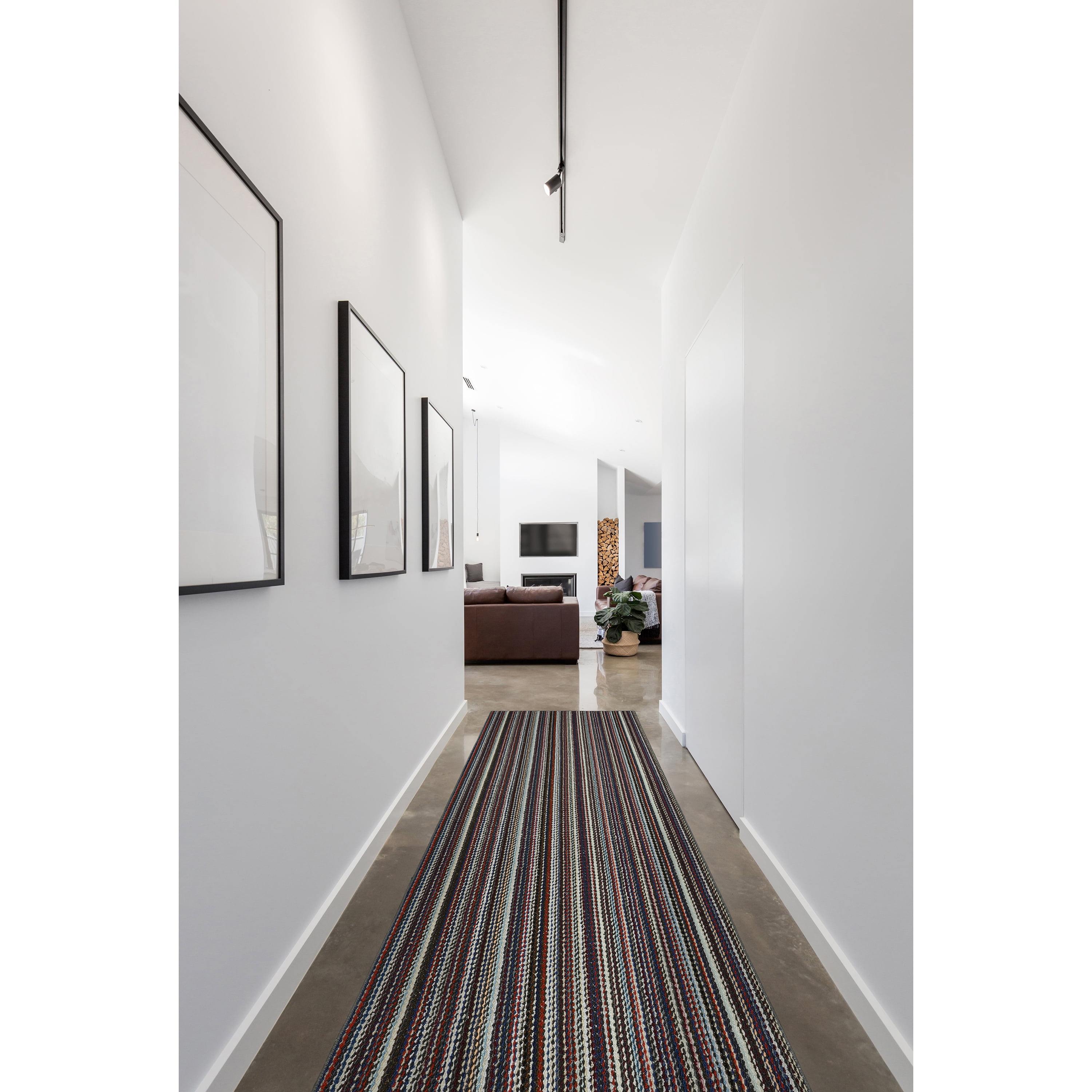 Garland Rug Carnival Stripe Assorted Multi Color Indoor Runner Rug, 3' x 12'