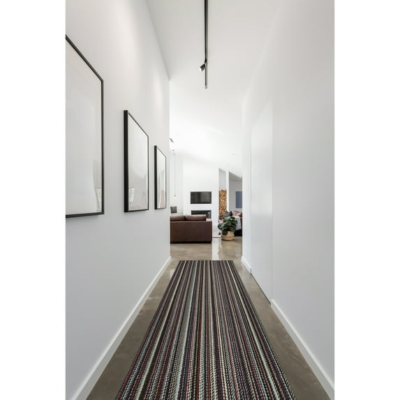 Garland Rug Carnival Stripe Assorted Multi Color Indoor Runner Rug, 3' x 12'