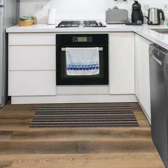 Garland Rug Carnival Stripe Assorted Multi Color Indoor Runner Rug, 3' x 8'