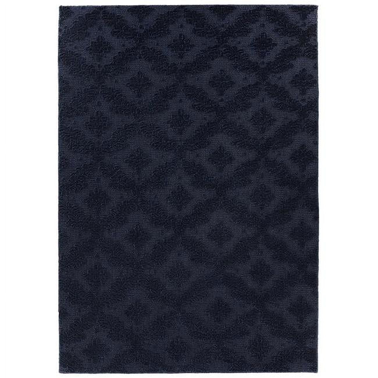 Navy Tufted Polypropylene Non-slip Area Rug, 6' x 9'