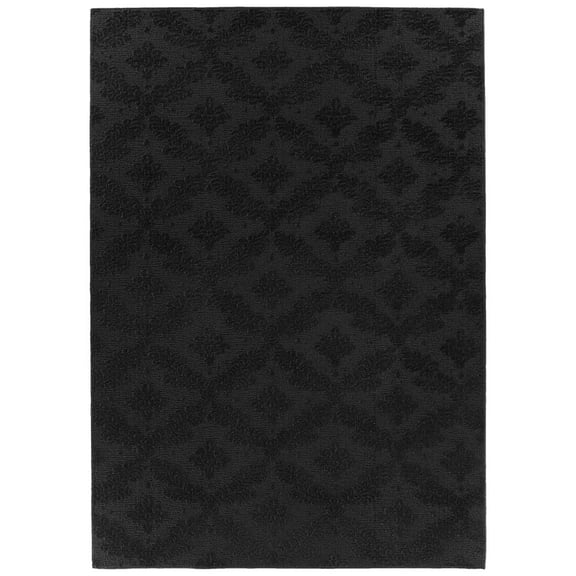 Garland Rug Charleston Polyproyplene Black Indoor Area Rug, 6' x 9'