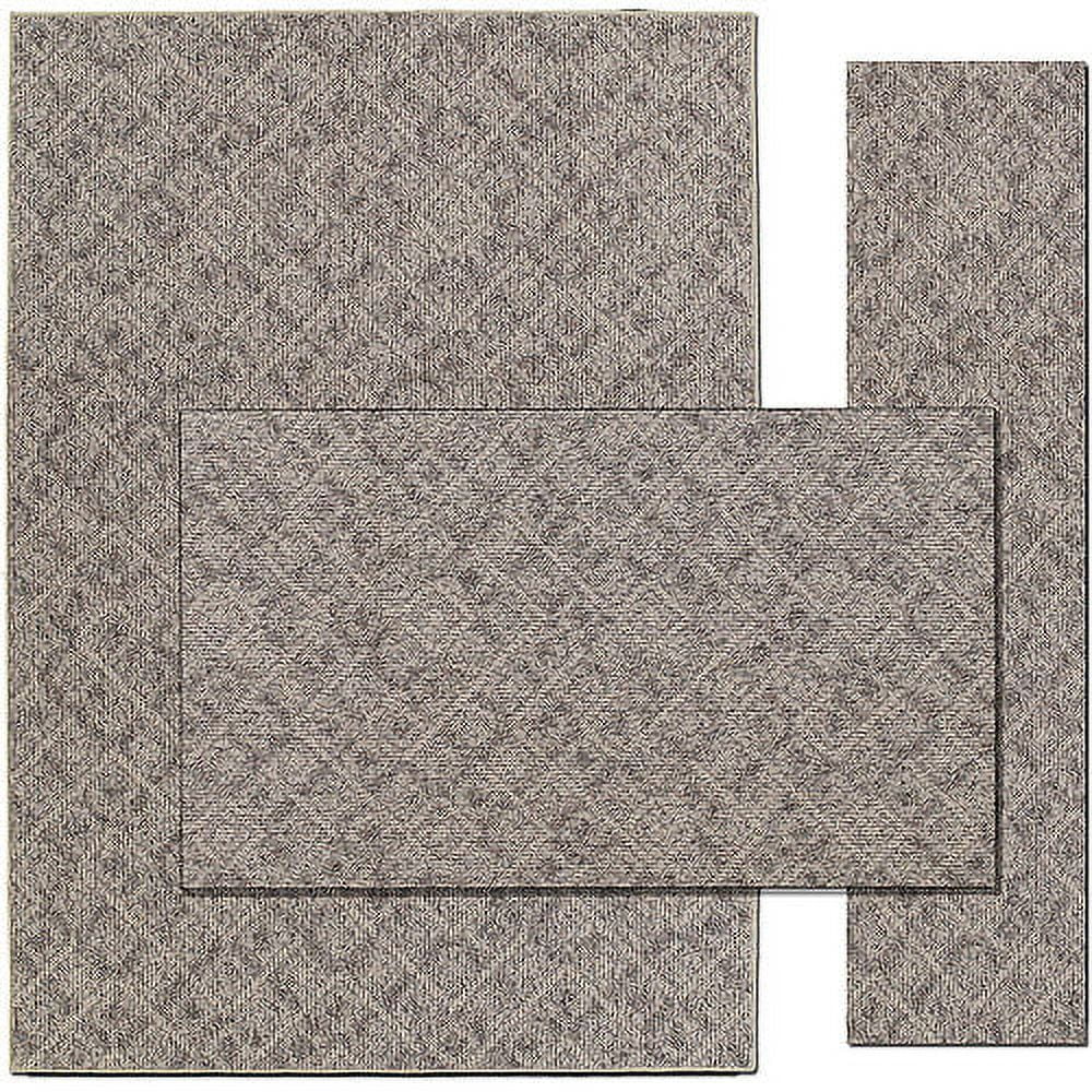 Garland Rug Classic Berber Earth Toned 3 Piece Indoor Rug Set(5'x7', 3