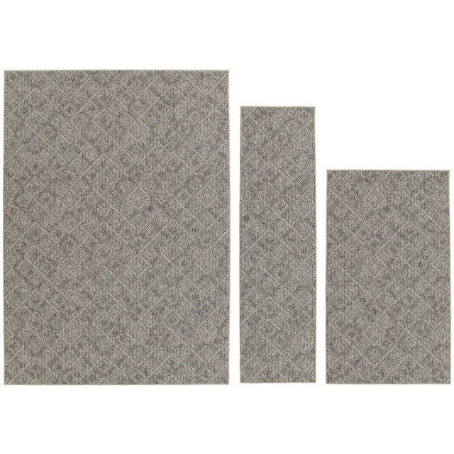 Garland Rug Classic Berber Indoor Rug Set, 3 Piece (2'x5', 3'x4', 4'11"x7') Earth Tone