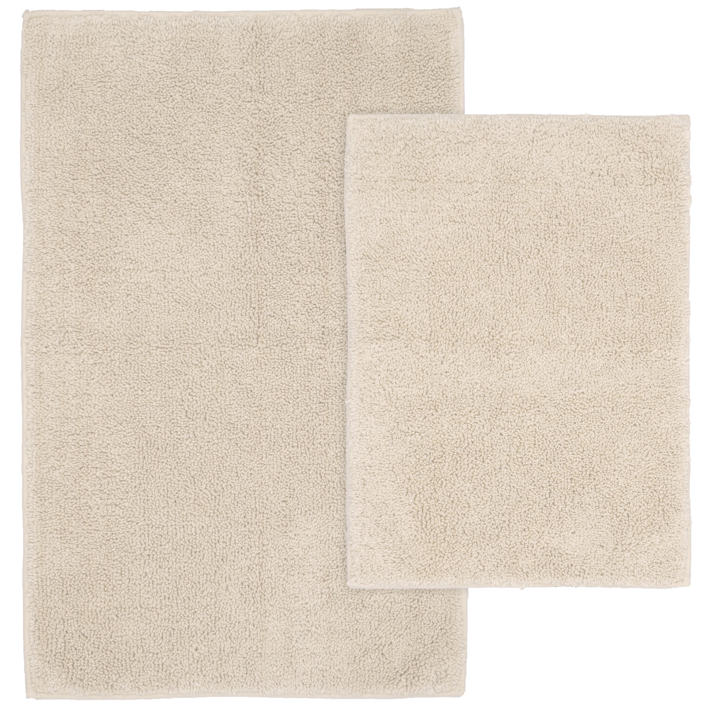 Garland Rug Classic Cotton Washable Bath Rug Set, 2 Piece Set (17"x24" Bath Rug, & 21"x34" Bath Rug) Natural