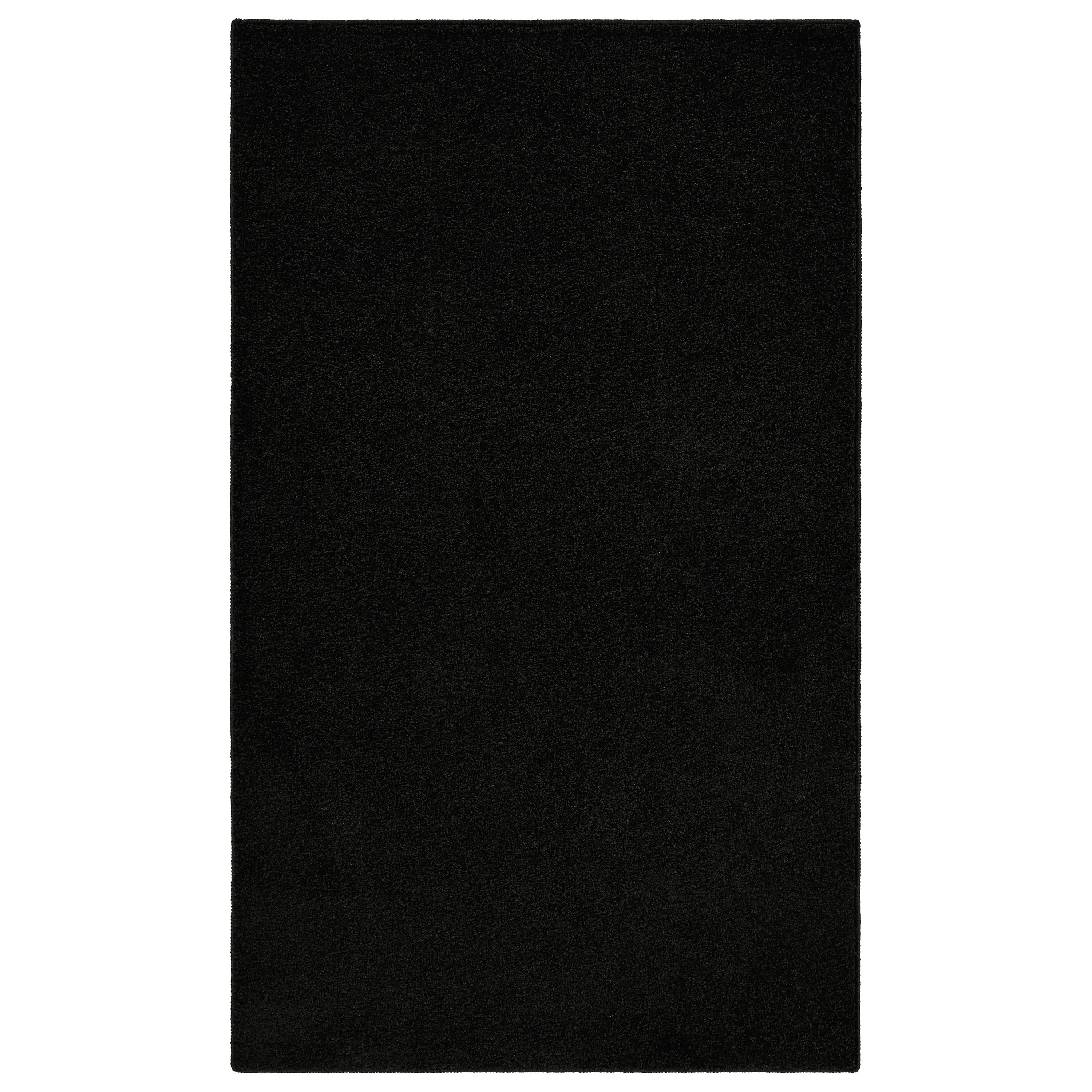 Garland Rug Clayton Plush Black Basic Utility Indoor Area Rug, 3' x 5'